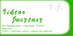 viktor jusztusz business card